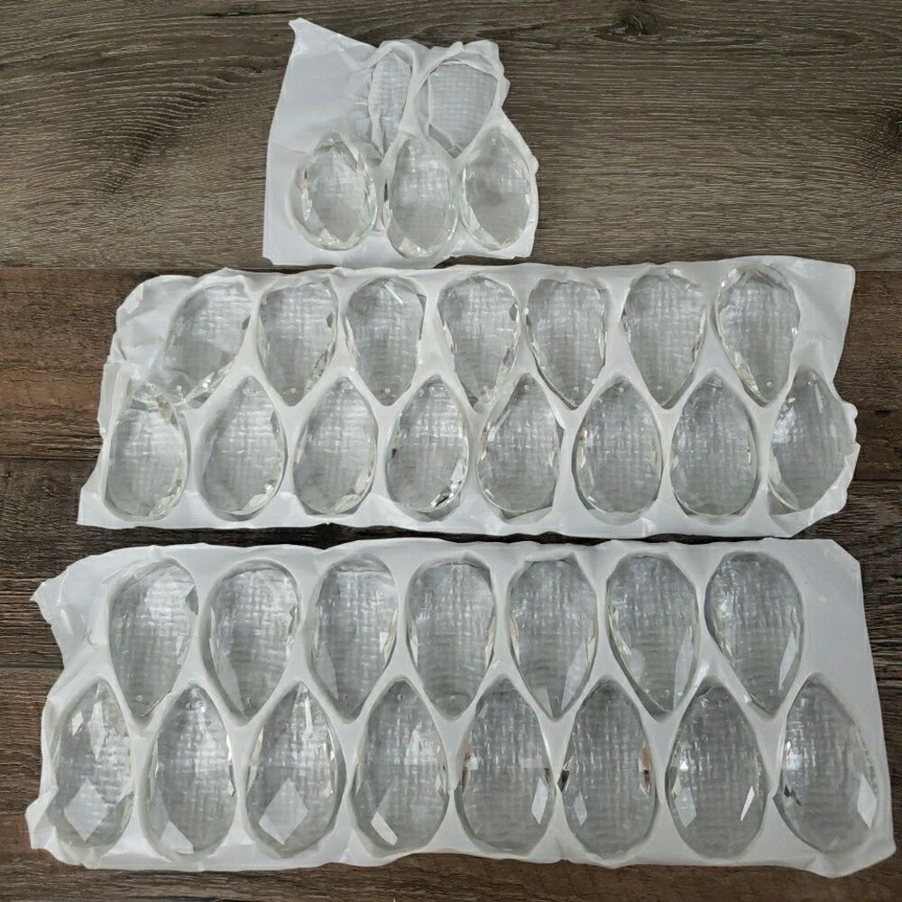 Chandelier Crystals teardrop 2.5"x1.5" 33pcs Flaws